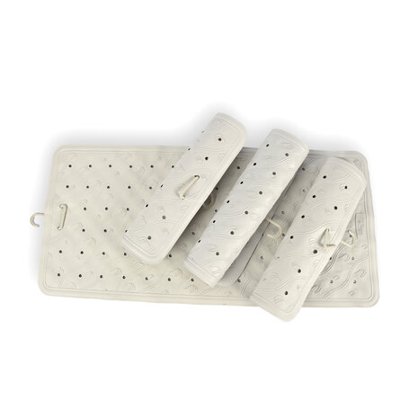 Discountershop Grijze Anti-Schimmel Badmat - 4-pack - Duurzame Douchemat - Gemaakt van 100% Natuurrubber - Afmetingen: 76cm x 36cm Discountershop Grijze Anti-Schimmel Badmat - 4-pack - Duurzame Douchemat - Gemaakt van 100% Natuurrubber - Afmetingen: 76cm x 36cm