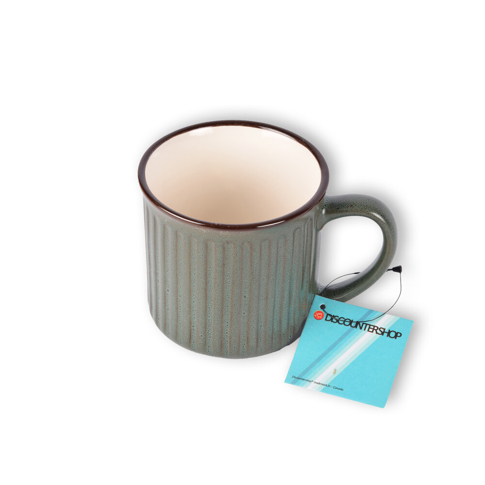 Discountershop Green Earthenware Cup - 250ml - Cup set for Coffee and Tea Discountershop Green Earthenware Cup - 250ml - Cup set for Coffee and Tea