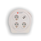 Discountershop Kwalitatief Verlengsnoer met Stekkerdoos van Kunststof - Wit - Discountershop - 10Mtr - 1100W - 2.4AMP - USB Charger Output Discountershop Kwalitatief Verlengsnoer met Stekkerdoos van Kunststof - Wit - Discountershop - 10Mtr - 1100W - 2.4AMP - USB Charger Output