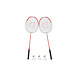 Discountershop Badmintonset met rode rackets en shuttles – metalen badmintonrackets van 67 x 20 cm voor tuin, camping, recreatie en groepen