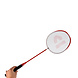 Discountershop Badmintonset met rode rackets en shuttles – metalen badmintonrackets van 67 x 20 cm voor tuin, camping, recreatie en groepen
