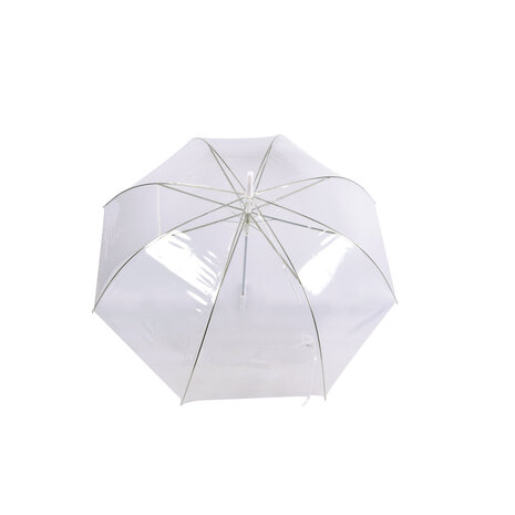 Merkloos Automatic Umbrella | Transparent & White | Unisex Use | 98 cm Diameter | Aluminum And Plastic | Ideal For All Ages | Withstands Strong Wind Sun And Rain | Perfect For Daily Use