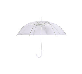 Merkloos Automatische Paraplu | Transparant & Wit |   Unisex Gebruik | 98 cm Diameter | Aluminium En Kunststof | Ideaal Voor Alle Leeftijden | Trotseert Harde Wind Zon En Regen | Perfect Voor Dagelijks Gebruik