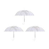Merkloos Set Of 3 Foldable Automatic Umbrellas In Transparent And White | Length 83.5cm | Diameters ~98cm | Ideal For Both Ladies And Men | Easy To Carry | Perfect For All Ages Merkloos Set Of 3 Foldable Automatic Umbrellas In Transparent And White | Length 83.5cm | Diameters ~98cm | Ideal For Both Ladies And Men | Easy To Carry | Perfect For All Ages