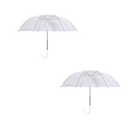 Merkloos Duo Pack Automatic Umbrellas in Transparent and White | Unisex | Size Ø98cm | Robust Plastic and Aluminum | Resistant to Heavy Wind and Rain | Fashionable for All Ages Merkloos Duo Pack Automatic Umbrellas in Transparent and White | Unisex | Size Ø98cm | Robust Plastic and Aluminum | Resistant to Heavy Wind and Rain | Fashionable for All Ages