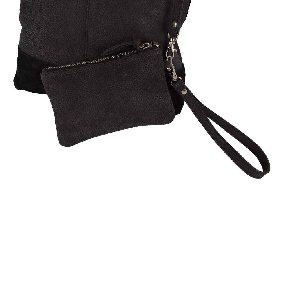 4 East Zwarte Shopper Tas met Rits en Handvatten - 60cm x 33cm x 38cm - 4east Schoudertas van Echt Leer 4 East Zwarte Shopper Tas met Rits en Handvatten - 60cm x 33cm x 38cm - 4east Schoudertas van Echt Leer