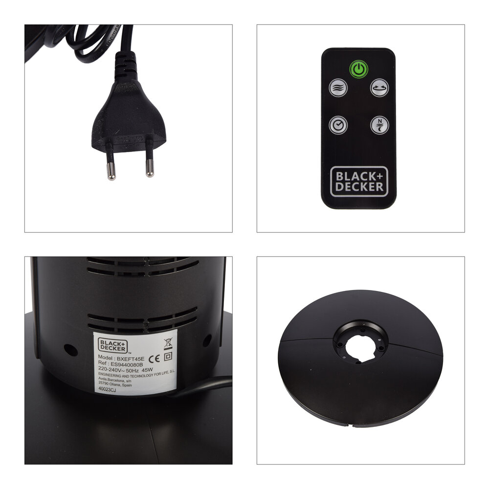 Discountershop Krachtige Zwarte Torenventilator: 3 Snelheden, Timer & Oscillatie - 78 cm Hoog, 45W – Oscillatiesysteem Discountershop Krachtige Zwarte Torenventilator: 3 Snelheden, Timer & Oscillatie - 78 cm Hoog, 45W – Oscillatiesysteem