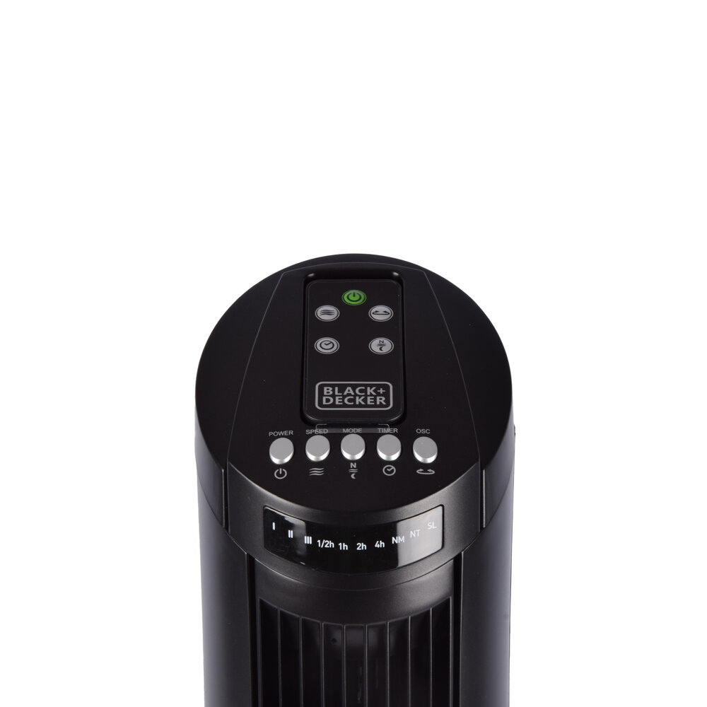 Discountershop Krachtige Zwarte Torenventilator: 3 Snelheden, Timer & Oscillatie - 78 cm Hoog, 45W – Oscillatiesysteem Discountershop Krachtige Zwarte Torenventilator: 3 Snelheden, Timer & Oscillatie - 78 cm Hoog, 45W – Oscillatiesysteem