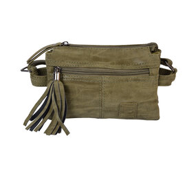 Bicky Bernard  Women's bag PU Leather | Shoulder bag - Olive - 4 compartments, 8 credit card compartments - 18cm x 6cm x 12cm - Crossbody Bag Bicky Bernard  Women's bag PU Leather | Shoulder bag - Olive - 4 compartments, 8 credit card compartments - 18cm x 6cm x 12cm - Crossbody Bag