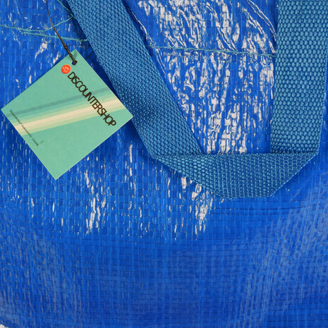 Discountershop Stylish Set of 2 Blue Plastic Foldable Shopping Bags 37cm x 40cm x 41cm | Carry Fashion on Your Arm | Reusable Bags for the Refined Shopper Discountershop Stylish Set of 2 Blue Plastic Foldable Shopping Bags 37cm x 40cm x 41cm | Carry Fashion on Your Arm | Reusable Bags for the Refined Shopper