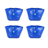 Discountershop Vang harten met jouw tas creaties | 4 Blauwe Plastic Opvouwbare Boodschappentassen | 37cm x 40cm x 41cm | Ontketen je innerlijke coolheid met deze Boodschappentassen