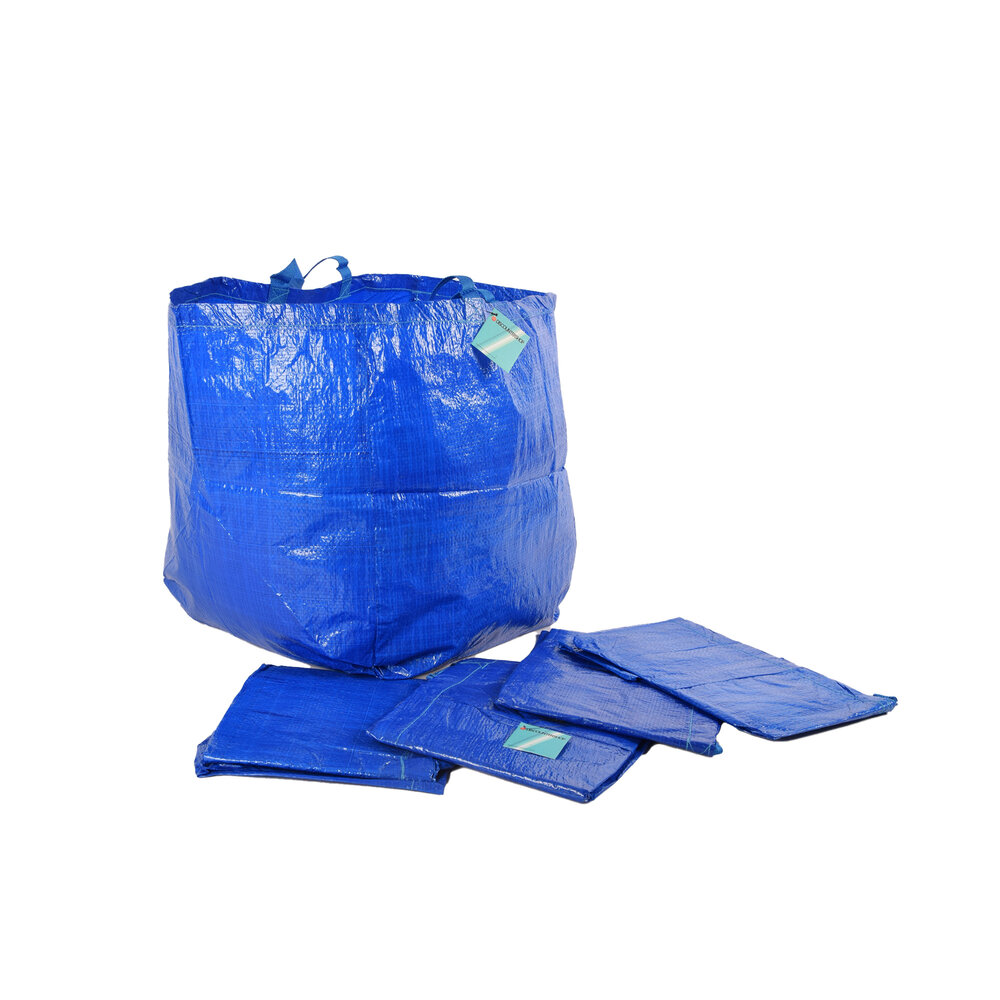 Discountershop Stijlvolle Tassen voor Stijlvolle Vrouwen | Set van 5 Blauwe Plastic Opvouwbare Boodschappentassen | 37cm x 40cm x 41cm | Duurzame Tassen voor Winkelen Strand en Meer Discountershop Stijlvolle Tassen voor Stijlvolle Vrouwen | Set van 5 Blauwe Plastic Opvouwbare Boodschappentassen | 37cm x 40cm x 41cm | Duurzame Tassen voor Winkelen Strand en Meer