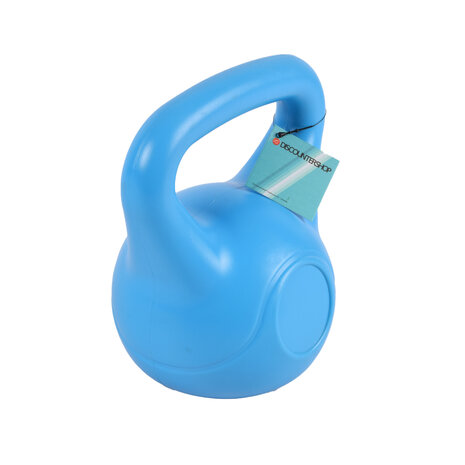 Discountershop Professional Kettlebell 4kg Blue | 20 cm High, 18 cm Wide | High-Quality Plastic and Cement-Filled Training Weight for Strength and Cardio Training Discountershop Professional Kettlebell 4kg Blue | 20 cm High, 18 cm Wide | High-Quality Plastic and Cement-Filled Training Weight for Strength and Cardio Training