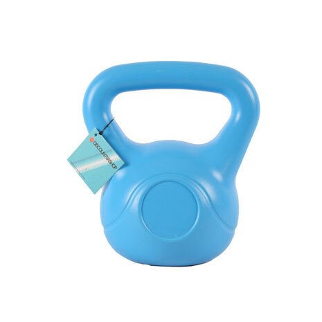 Discountershop Professional Kettlebell 4kg Blue | 20 cm High, 18 cm Wide | High-Quality Plastic and Cement-Filled Training Weight for Strength and Cardio Training Discountershop Professional Kettlebell 4kg Blue | 20 cm High, 18 cm Wide | High-Quality Plastic and Cement-Filled Training Weight for Strength and Cardio Training
