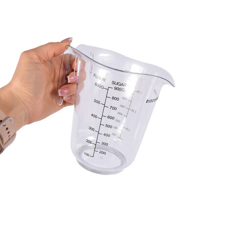 Discountershop 3-Piece Plastic Measuring Cup Set with Graduations | Transparent | Dishwasher Safe | Perfect for Baking, Cooking, and Mixing Paint, Concrete, and Resins | BPA-Free