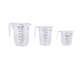 Discountershop 3-Piece Plastic Measuring Cup Set with Graduations | Transparent | Dishwasher Safe | Perfect for Baking, Cooking, and Mixing Paint, Concrete, and Resins | BPA-Free Discountershop 3-Piece Plastic Measuring Cup Set with Graduations | Transparent | Dishwasher Safe | Perfect for Baking, Cooking, and Mixing Paint, Concrete, and Resins | BPA-Free
