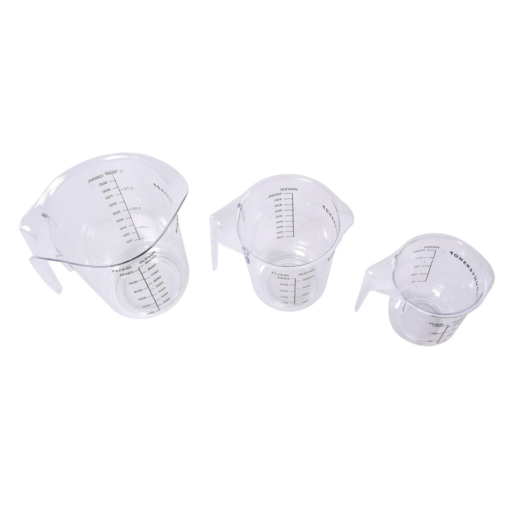 Discountershop Maatbeker Set 3 Delig Van Kunststof Met Schaalverdeling | Transparant | Vaatwasmachine Veilig | Perfect Voor Bakken Koken En Mengen Van Verf Beton En Harsen | BPA-vrij Discountershop Maatbeker Set 3 Delig Van Kunststof Met Schaalverdeling | Transparant | Vaatwasmachine Veilig | Perfect Voor Bakken Koken En Mengen Van Verf Beton En Harsen | BPA-vrij