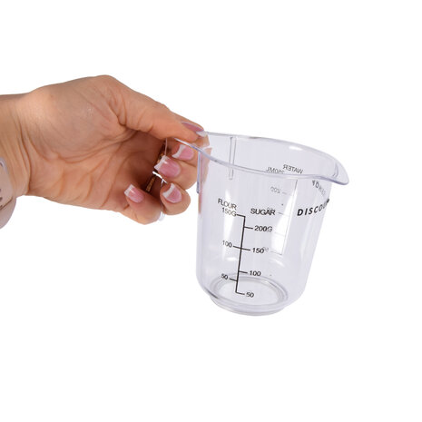 Discountershop 3-Piece Plastic Measuring Cup Set with Graduations | Transparent | Dishwasher Safe | Perfect for Baking, Cooking, and Mixing Paint, Concrete, and Resins | BPA-Free