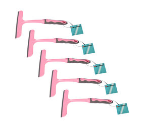 Discountershop Pink Window Cleaner | 5 Pieces | Rubber & Plastic | 16cm x 2cm x 26cm | Ultra-lightweight & Compact | Innovative Design | Clean Windows and Glass and Transform the Look of Home Car & More Discountershop Pink Window Cleaner | 5 Pieces | Rubber & Plastic | 16cm x 2cm x 26cm | Ultra-lightweight & Compact | Innovative Design | Clean Windows and Glass and Transform the Look of Home Car & More