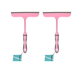 Discountershop Transformeer Uw Schoonmaak Ervaring met Onze Roze Raamreiniger Set | 2 Stuks | 16cm x 2cm x 26cm | Hoogwaardig Rubber en Kunststof  | Efficiënt voor Tegels en Glasreiniging | Gebruiksvriendelijk Ontwerp Discountershop Transformeer Uw Schoonmaak Ervaring met Onze Roze Raamreiniger Set | 2 Stuks | 16cm x 2cm x 26cm | Hoogwaardig Rubber en Kunststof  | Efficiënt voor Tegels en Glasreiniging | Gebruiksvriendelijk Ontwerp