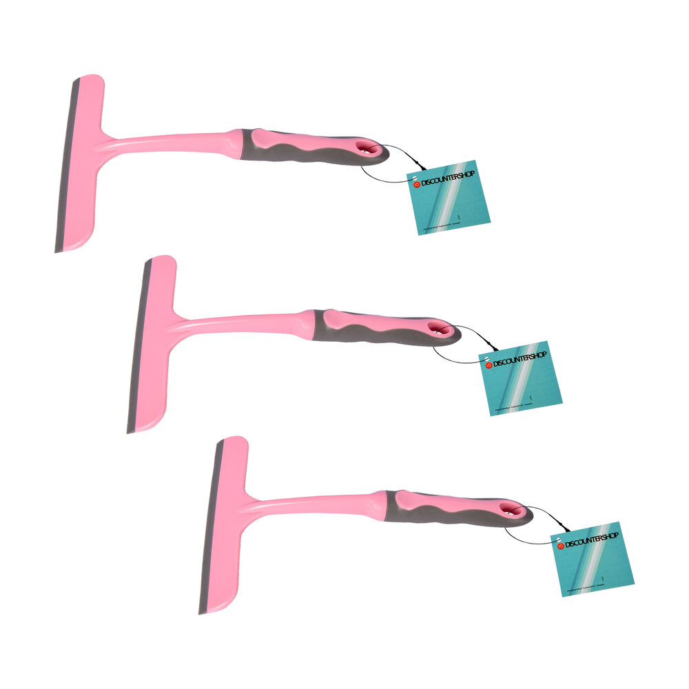 Discountershop Say Goodbye to Stains with Our 3-piece Pink Window Squeegee Set | Lightweight | Rubber & Plastic | Optimal Reach for Windows, Mirrors, and Cars | Efficient and Streak-free Cleaning Discountershop Say Goodbye to Stains with Our 3-piece Pink Window Squeegee Set | Lightweight | Rubber & Plastic | Optimal Reach for Windows, Mirrors, and Cars | Efficient and Streak-free Cleaning