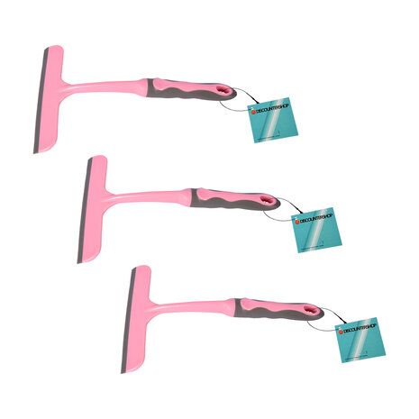 Discountershop Say Goodbye to Stains with Our 3-piece Pink Window Squeegee Set | Lightweight | Rubber & Plastic | Optimal Reach for Windows, Mirrors, and Cars | Efficient and Streak-free Cleaning Discountershop Say Goodbye to Stains with Our 3-piece Pink Window Squeegee Set | Lightweight | Rubber & Plastic | Optimal Reach for Windows, Mirrors, and Cars | Efficient and Streak-free Cleaning