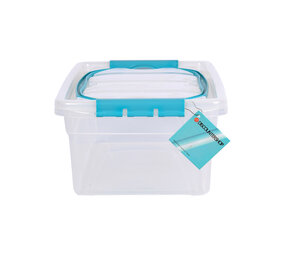 Discountershop Storage Box with Lid - Transparent & Sky Blue | 30cm x 20.5cm x 12.5cm - 5L | Christmas ball storage box Discountershop Storage Box with Lid - Transparent & Sky Blue | 30cm x 20.5cm x 12.5cm - 5L | Christmas ball storage box