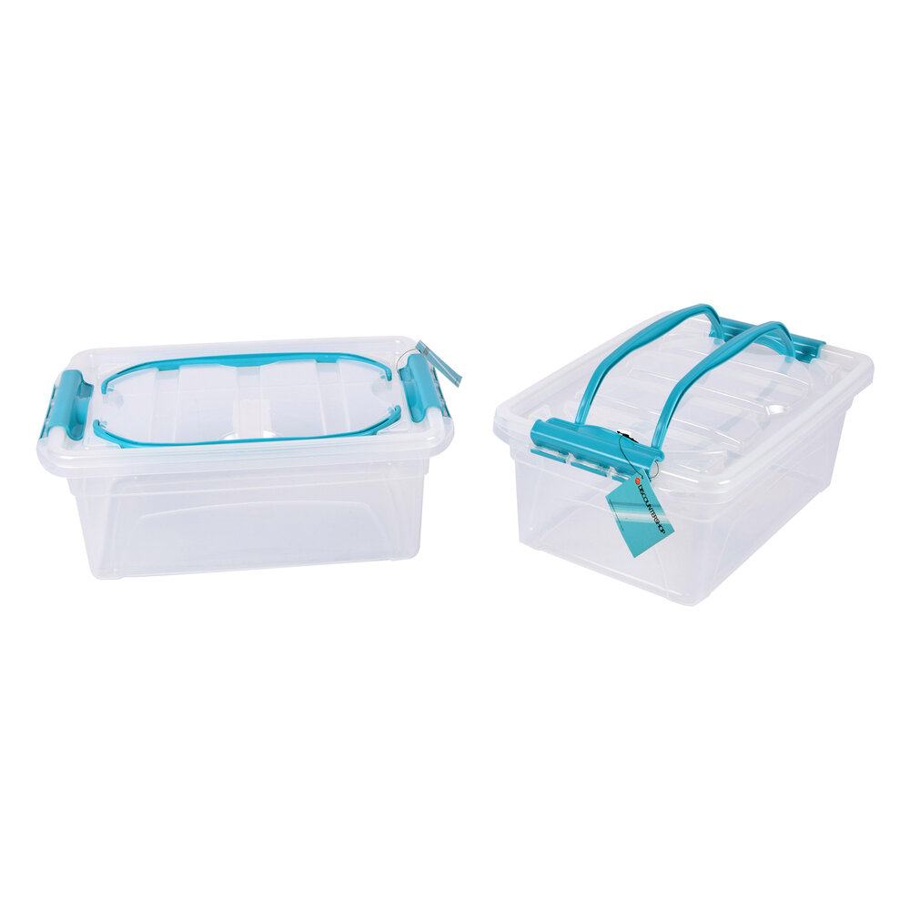 Discountershop Spacious Storage Box with Lid - 30cm x 20.5cm x 12.5cm - 5 Liters - Two pieces - storage box Discountershop Spacious Storage Box with Lid - 30cm x 20.5cm x 12.5cm - 5 Liters - Two pieces - storage box