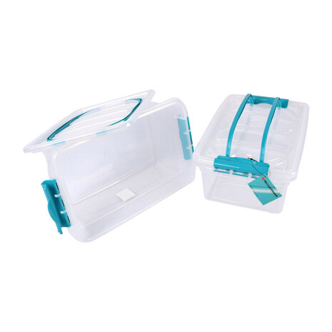 Discountershop Ruime Opbergbox met Deksel - 30cm x 20.5cm x 12.5cm - 5 Liter - Twee stuks - Opbergdoos Discountershop Ruime Opbergbox met Deksel - 30cm x 20.5cm x 12.5cm - 5 Liter - Twee stuks - Opbergdoos