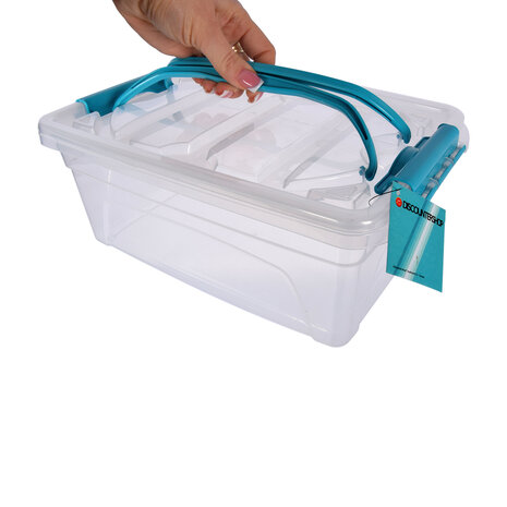 Discountershop Ruime Opbergbox met Deksel - 30cm x 20.5cm x 12.5cm - 5 Liter - Twee stuks - Opbergdoos Discountershop Ruime Opbergbox met Deksel - 30cm x 20.5cm x 12.5cm - 5 Liter - Twee stuks - Opbergdoos