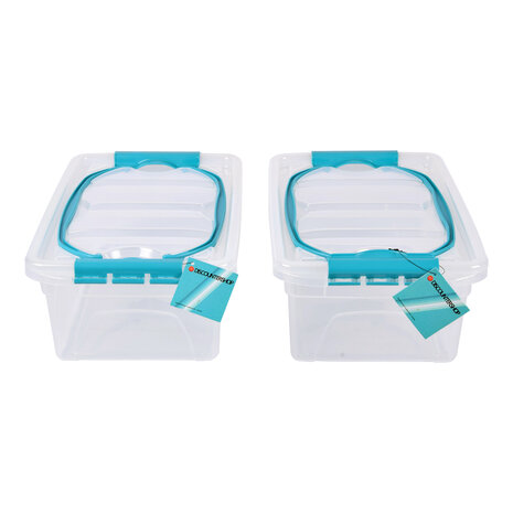 Discountershop Spacious Storage Box with Lid - 30cm x 20.5cm x 12.5cm - 5 Liters - Two pieces - storage box Discountershop Spacious Storage Box with Lid - 30cm x 20.5cm x 12.5cm - 5 Liters - Two pieces - storage box