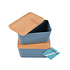 Compact Blue Storage Box - Bamboo Lid - Fresh Food Containers - Wood, Plastic, Rubber - 2 pieces Compact Blue Storage Box - Bamboo Lid - Fresh Food Containers - Wood, Plastic, Rubber - 2 pieces