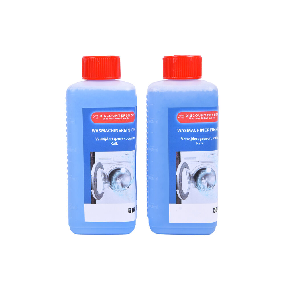 Discountershop Powerful Washing Machine Cleaner - Cleaning agents - Cleaning agent - 2 pieces x 500ml - Blue – Plastic Discountershop Powerful Washing Machine Cleaner - Cleaning agents - Cleaning agent - 2 pieces x 500ml - Blue – Plastic