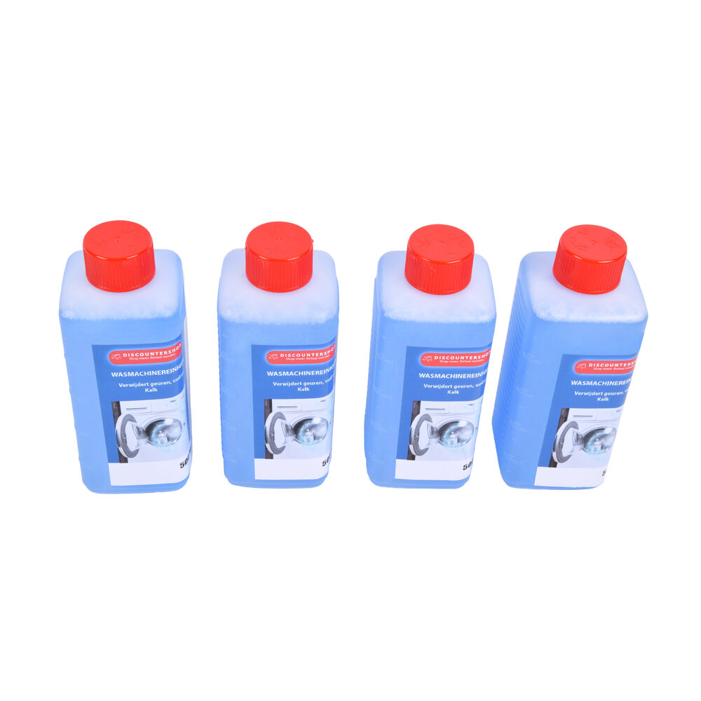 Discountershop Powerful Cleaning Solution for Your Washing Machine - Blue Washing Machine Cleaner - 4x500ml Bottles - 2160g Discountershop Powerful Cleaning Solution for Your Washing Machine - Blue Washing Machine Cleaner - 4x500ml Bottles - 2160g