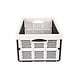 Discountershop Folding Crate with Soft-touch Handles | White Plastic | L50cm x W21cm x H33cm | Stackable Storage Basket for Bathroom, Kitchen, Office | 32 Liters | Easy to Use and Store Valuables Discountershop Folding Crate with Soft-touch Handles | White Plastic | L50cm x W21cm x H33cm | Stackable Storage Basket for Bathroom, Kitchen, Office | 32 Liters | Easy to Use and Store Valuables