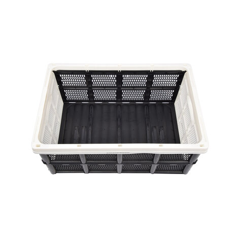 Discountershop Folding Crate with Soft-touch Handles | White Plastic | L50cm x W21cm x H33cm | Stackable Storage Basket for Bathroom, Kitchen, Office | 32 Liters | Easy to Use and Store Valuables Discountershop Folding Crate with Soft-touch Handles | White Plastic | L50cm x W21cm x H33cm | Stackable Storage Basket for Bathroom, Kitchen, Office | 32 Liters | Easy to Use and Store Valuables