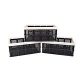 Discountershop Sturdy 32L Folding Crate without Lid | White Storage Box with Soft-Touch Han-dles | 50cm x 21cm x 33cm | Ideal for Clothing, Tools, Toys, and Groceries | Space-Saving Solution Discountershop Sturdy 32L Folding Crate without Lid | White Storage Box with Soft-Touch Han-dles | 50cm x 21cm x 33cm | Ideal for Clothing, Tools, Toys, and Groceries | Space-Saving Solution