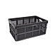 Discountershop Foldable Crate 32 Liters - Black Plastic - Collapsible Shopping Box - Extra Strong & Sturdy for Indoor and Outdoor Use - 50x21x33cm | Perfect for Secure Storage of Clothing, Toys & Groceries