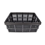 Discountershop From Unsafe to Secure:  Black Foldable 32 Liter Folding Crate | 50cm x 21cm x 33cm | Sturdy and Stackable Lid-less Design | Perfect for Secure Storage of Clothing, Toys & Groceries Discountershop From Unsafe to Secure:  Black Foldable 32 Liter Folding Crate | 50cm x 21cm x 33cm | Sturdy and Stackable Lid-less Design | Perfect for Secure Storage of Clothing, Toys & Groceries