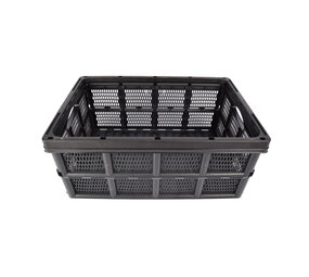 Discountershop From Unsafe to Secure:  Black Foldable 32 Liter Folding Crate | 50cm x 21cm x 33cm | Sturdy and Stackable Lid-less Design | Perfect for Secure Storage of Clothing, Toys & Groceries Discountershop From Unsafe to Secure:  Black Foldable 32 Liter Folding Crate | 50cm x 21cm x 33cm | Sturdy and Stackable Lid-less Design | Perfect for Secure Storage of Clothing, Toys & Groceries