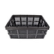 Discountershop Foldable Crate 32 Liters - Black Plastic - Collapsible Shopping Box - Extra Strong & Sturdy for Indoor and Outdoor Use - 50x21x33cm | Perfect for Secure Storage of Clothing, Toys & Groceries