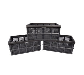 Discountershop Black Folding Crate 32L | 3-Piece Set of Unmissable Storage | Store Your Valu-ables with Care | Daily Convenience | 50cm x 21cm x 33cm | Perfect for Home, Office, and Camping Discountershop Black Folding Crate 32L | 3-Piece Set of Unmissable Storage | Store Your Valu-ables with Care | Daily Convenience | 50cm x 21cm x 33cm | Perfect for Home, Office, and Camping