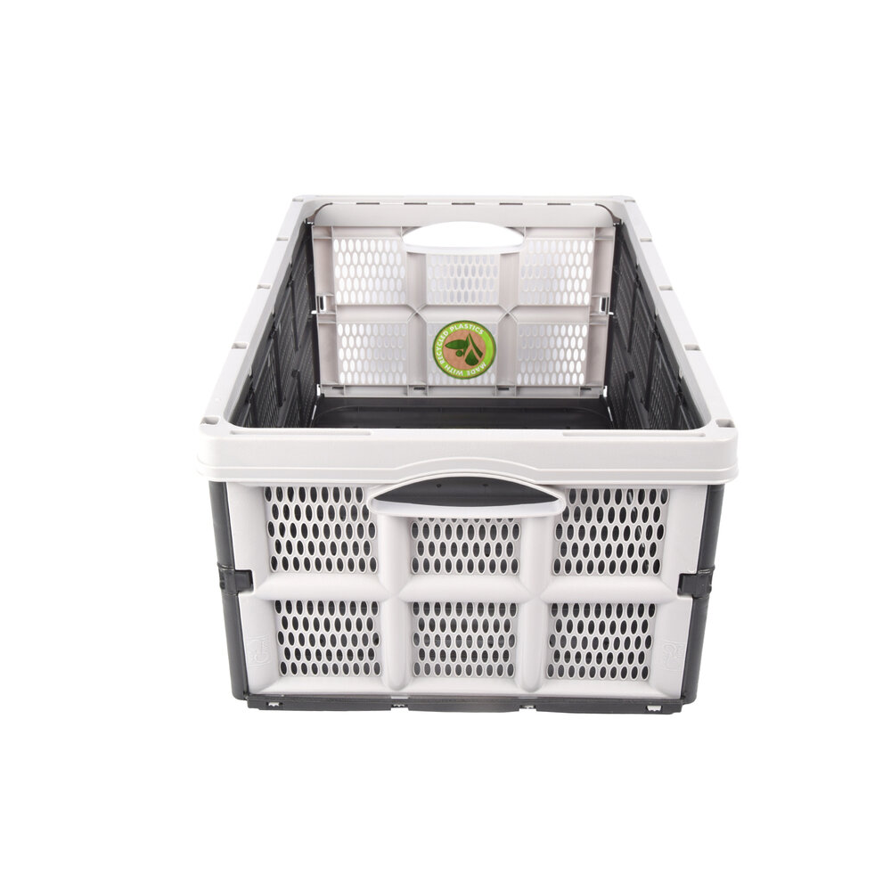 Discountershop Opvouwbaar Vouwkrat 32L Zwart Wit - Inklapbare Boodschappenkrat met Handgrepen - Gerecycled Plastic Opbergkrat voor Thuis, Kamperen en Klussen Discountershop Opvouwbaar Vouwkrat 32L Zwart Wit - Inklapbare Boodschappenkrat met Handgrepen - Gerecycled Plastic Opbergkrat voor Thuis, Kamperen en Klussen