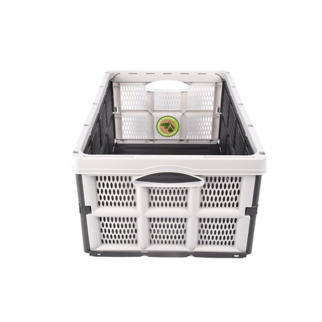 Discountershop Opvouwbaar Vouwkrat 32L Zwart Wit - Inklapbare Boodschappenkrat met Handgrepen - Gerecycled Plastic Opbergkrat voor Thuis, Kamperen en Klussen Discountershop Opvouwbaar Vouwkrat 32L Zwart Wit - Inklapbare Boodschappenkrat met Handgrepen - Gerecycled Plastic Opbergkrat voor Thuis, Kamperen en Klussen