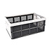 Foldable Storage Crate 32L - Black White Recycled Plastic Crate with Handles