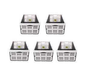 Discountershop 32 Liter Gray Foldable Crate | 50cm x 21cm x 33cm | 5-Piece Set | Smart Storage Pre-serving Smiles and Creating Space | Made from Recycled Plastic | Perfect for Home or On-the-Go Discountershop 32 Liter Gray Foldable Crate | 50cm x 21cm x 33cm | 5-Piece Set | Smart Storage Pre-serving Smiles and Creating Space | Made from Recycled Plastic | Perfect for Home or On-the-Go