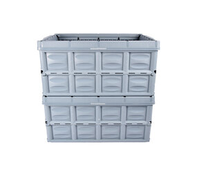 Discountershop Quick and Easy Storage With Blue 45 Liter Foldable Crate Made from Hardened Plastic | 2 Pieces | 53cm x 40cm x 26cm | Two Side Handles | Max Load 35 kg | Store with Ease Discountershop Quick and Easy Storage With Blue 45 Liter Foldable Crate Made from Hardened Plastic | 2 Pieces | 53cm x 40cm x 26cm | Two Side Handles | Max Load 35 kg | Store with Ease