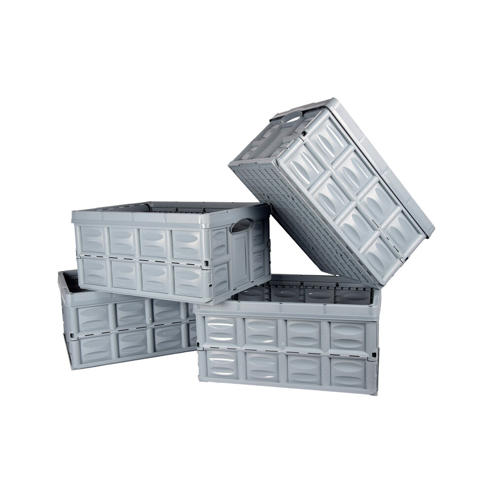 Discountershop Convenience Starts Here With Blue 45 Liter Foldable Crate | 4 Pieces | Hardened Plastic | Max. Load 35 kg | 53cm x 40cm x 26cm | Trusted Storage and Go Discountershop Convenience Starts Here With Blue 45 Liter Foldable Crate | 4 Pieces | Hardened Plastic | Max. Load 35 kg | 53cm x 40cm x 26cm | Trusted Storage and Go