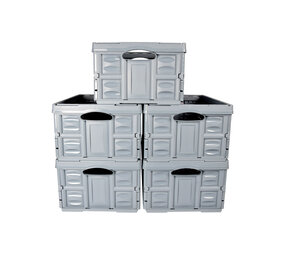 Discountershop Blue 45 Liter Foldable Crate | 5 Pieces | Hardened Plastic | Max Load 35 kg | 53cm x 40cm x 26cm | Make Drive-Up Storage Easy Discountershop Blue 45 Liter Foldable Crate | 5 Pieces | Hardened Plastic | Max Load 35 kg | 53cm x 40cm x 26cm | Make Drive-Up Storage Easy