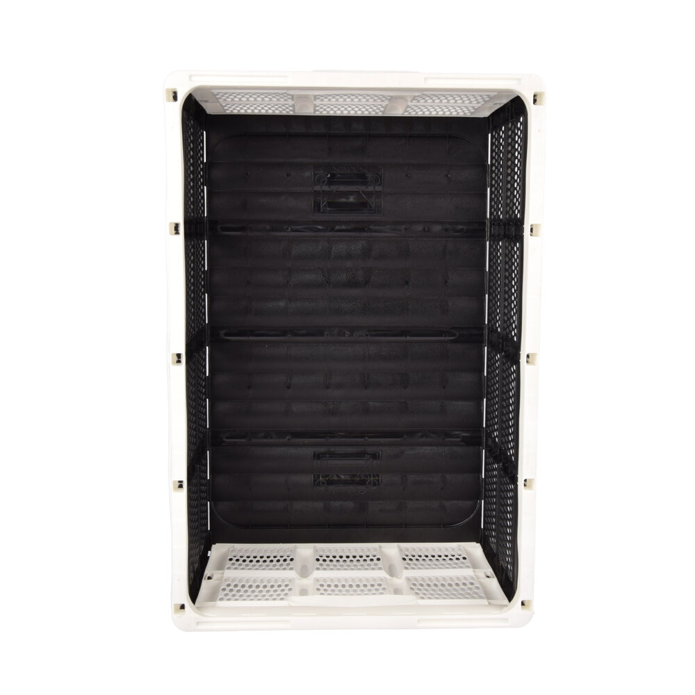 Discountershop Handy Foldable Folding Crate - Folding Box - 32 Liters - Plastic - White - With Two Side Handles - Collapsible Box - Dimensions: 48cm x 35cm x 24cm